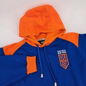 Paladin Rugby United New York Hoodie Mens Small Blue Orange Polyester RUNY Logo